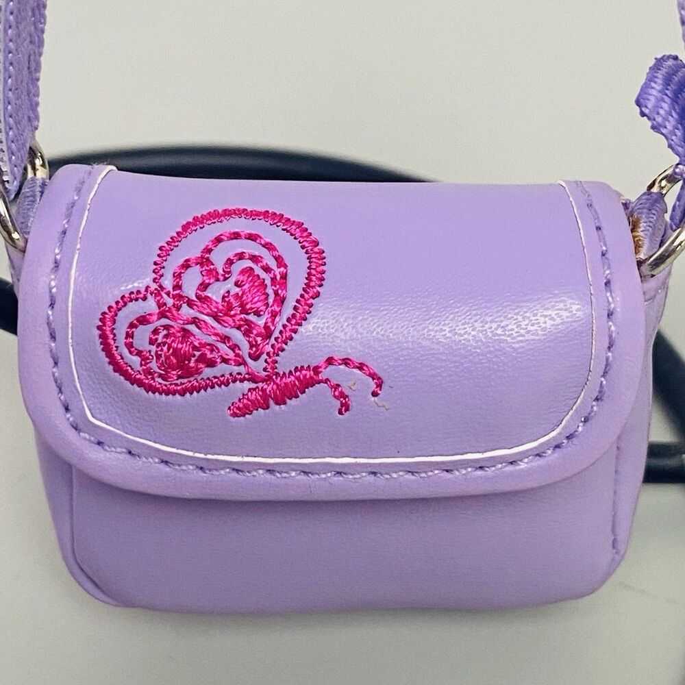 American Girl True Spirit Purple Purse Pink Butterfly 18” Doll Accessory